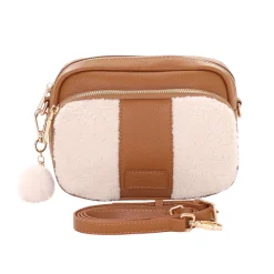 Pom Pom London Pom Pom London|Maple Leather & Faux Fleece Original Bag