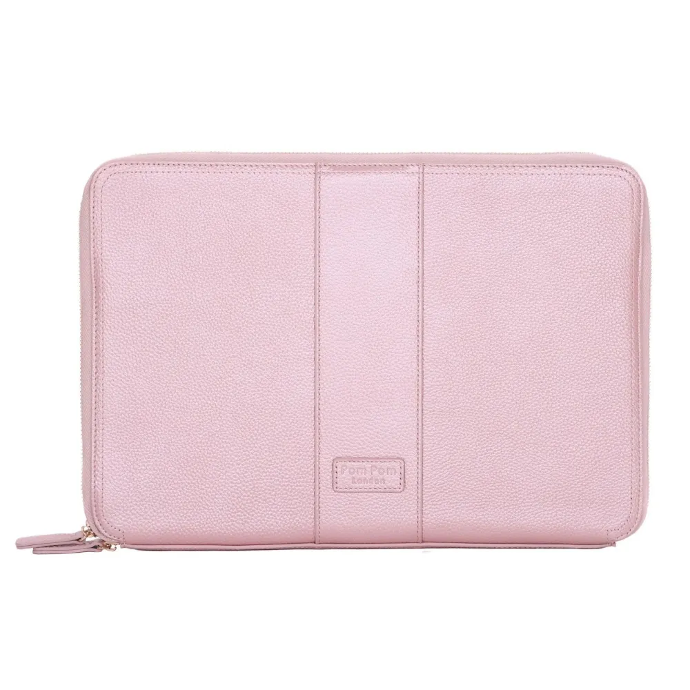 Pom Pom London Pom Pom London|Metallic Pale Pink Laptop Sleeve