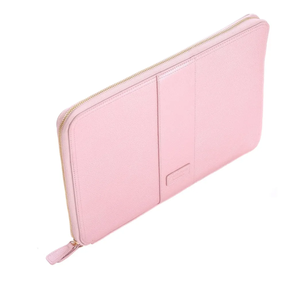 Pom Pom London Pom Pom London|Metallic Pale Pink Laptop Sleeve