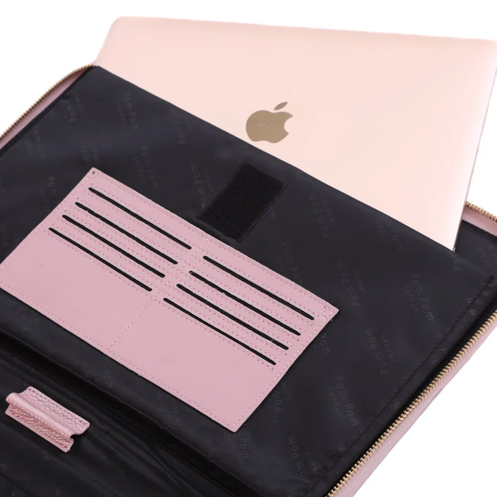 Pom Pom London Pom Pom London|Metallic Pale Pink Laptop Sleeve