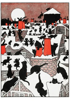 Pomegranate Boxed Cards|Charles Robinson: A Black Cat Holiday Small Boxed Cards