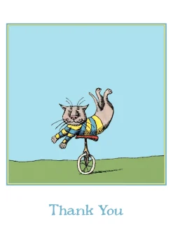 Pomegranate Boxed Cards|Edward Gorey Unicycle Cat Boxed Thank You Notes
