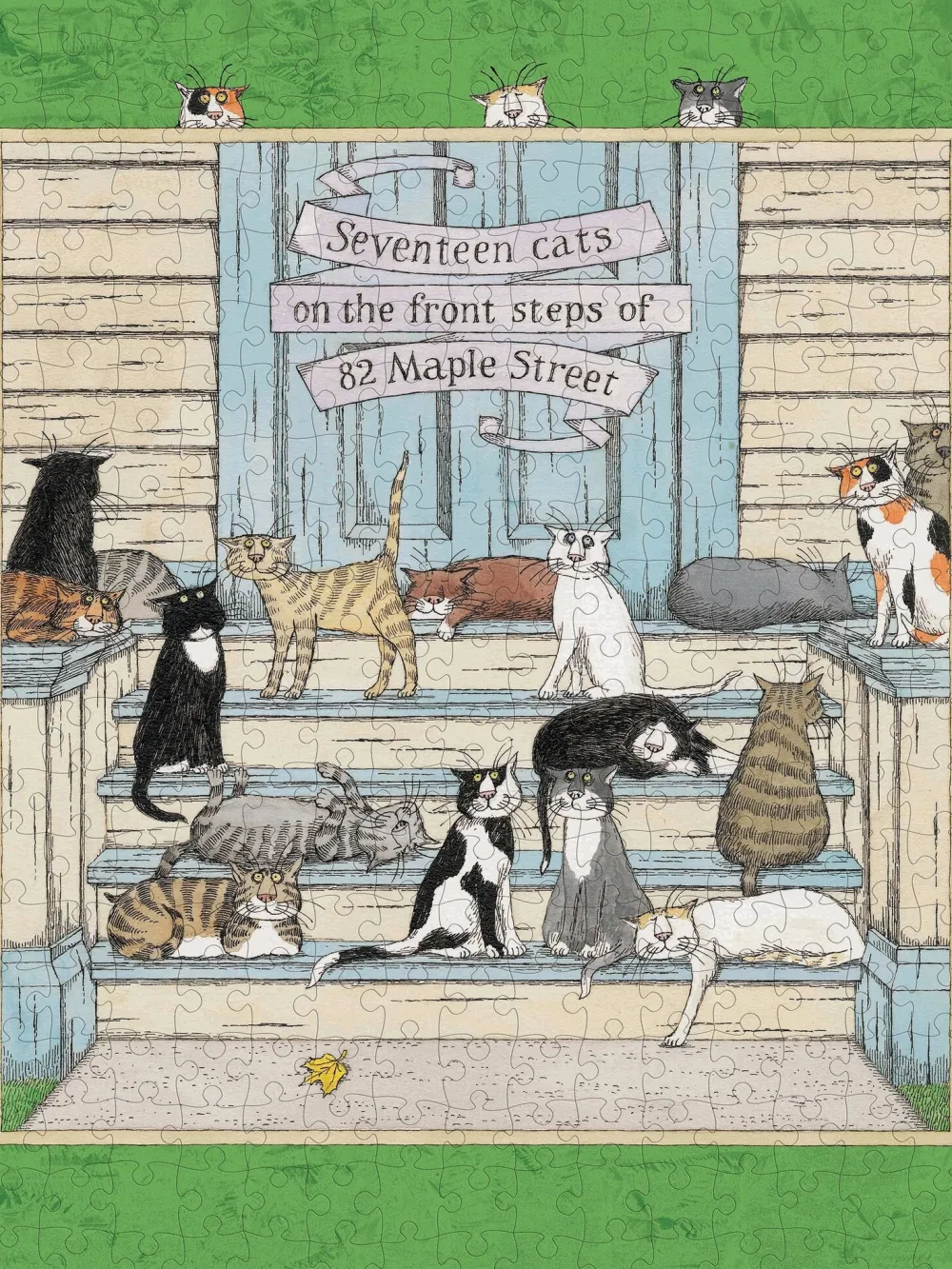 Pomegranate Games & Puzzles|Edwary Gorey Seventeen Cats 300-Piece Puzzle
