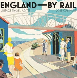 Pomegranate Calendars|England by Rail: Vintage Travel Posters 2026 Wall Calendar