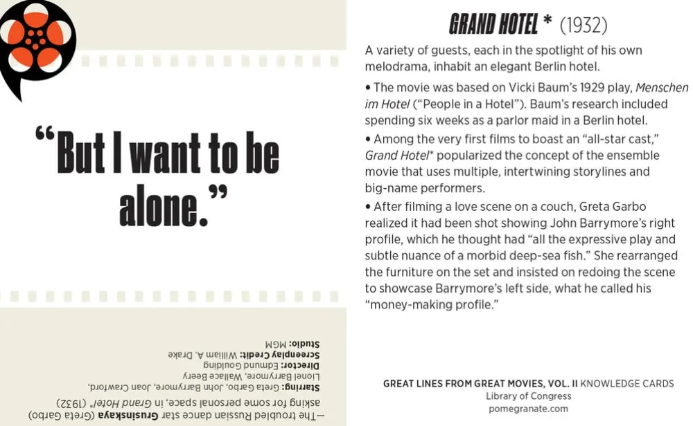 Pomegranate Games & Puzzles|Great Lines from Great Movies Volume II Knowledge Cards