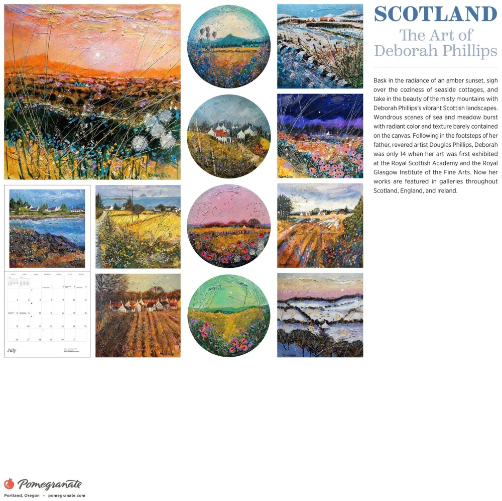Pomegranate Calendars|Scotland: The Art of Deborah Phillips 2026 Wall Calendar