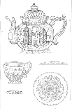 Pomegranate Activity Books|Children's Tea Sets|Tea Party: A Color, Punch Out, & Play Set
