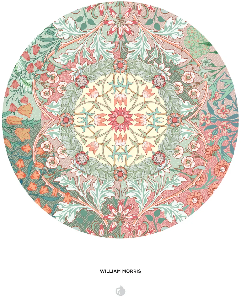 Pomegranate Games & Puzzles|William Morris 500-Piece Circular Puzzle
