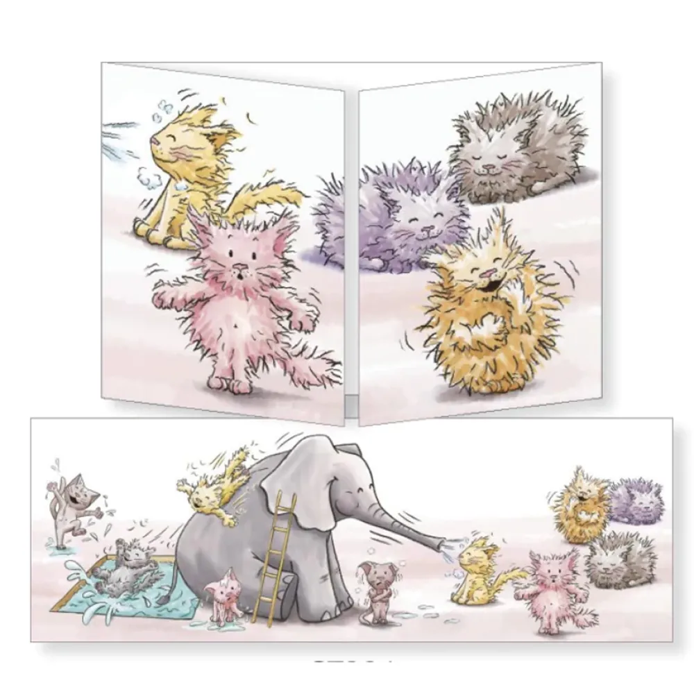 Greeting Cards|Pool Slide & Dry Tri-fold Greeting Card