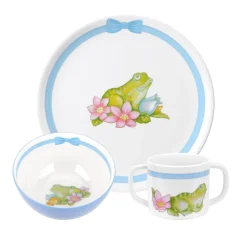 Portmeirion Children's Tabletop|Botanic Garden Terrace Frog Melamine 3 Piece Set