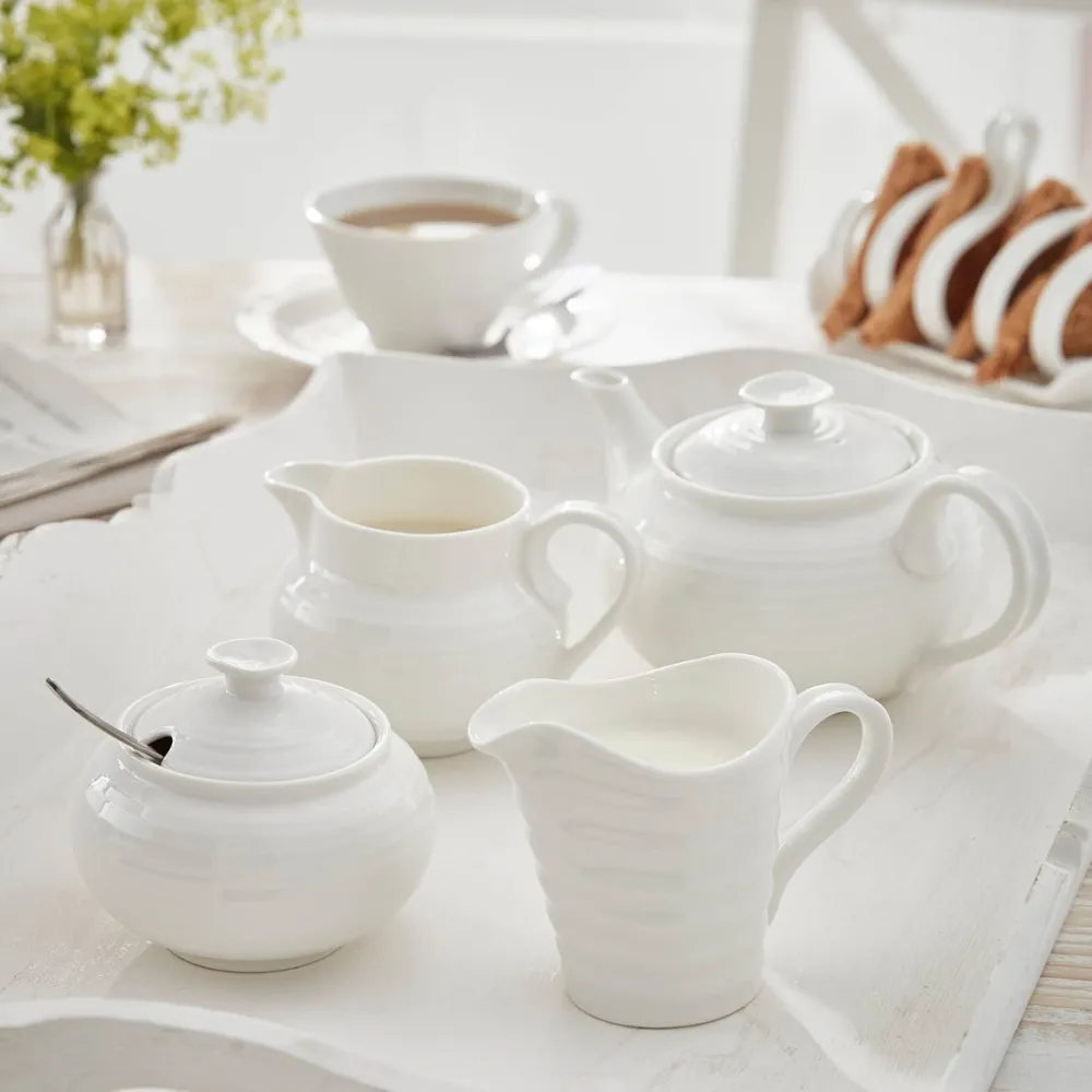 Portmeirion Creamers & Sugar Bowls|Sophie Conran White Covered Sugar Bowl