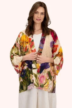 Powder UK Robes, Nightgowns & Dresses|Cream Posy Mid-Length Kimono