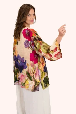 Powder UK Robes, Nightgowns & Dresses|Cream Posy Mid-Length Kimono