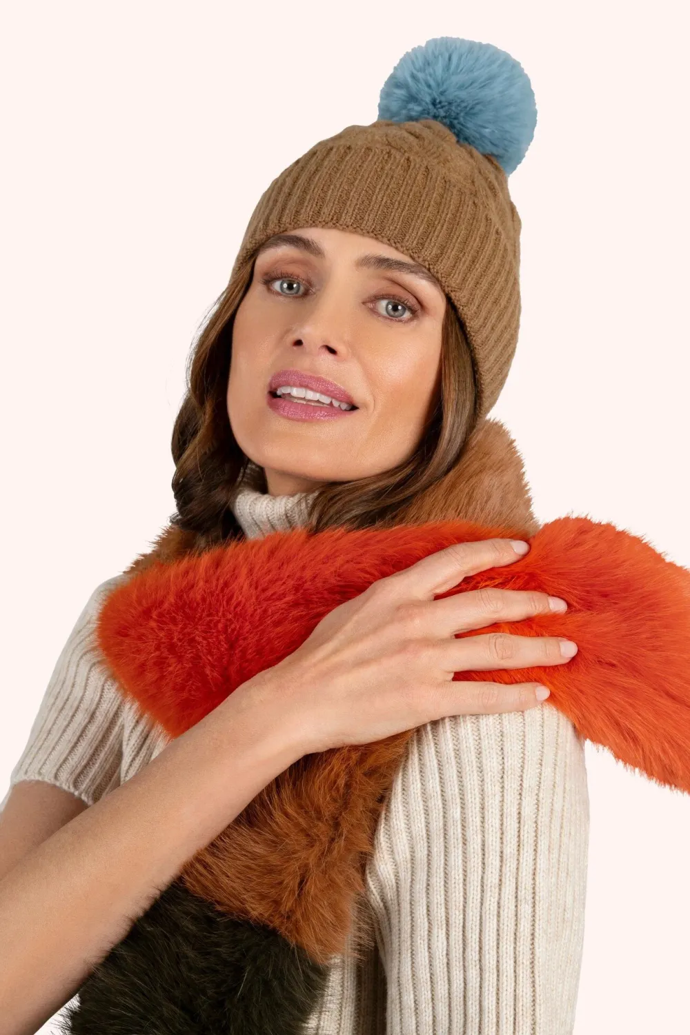Powder UK Scarves & Wraps|Elsa 3-tone Scarf (Tangerine, Mocca, Olive)