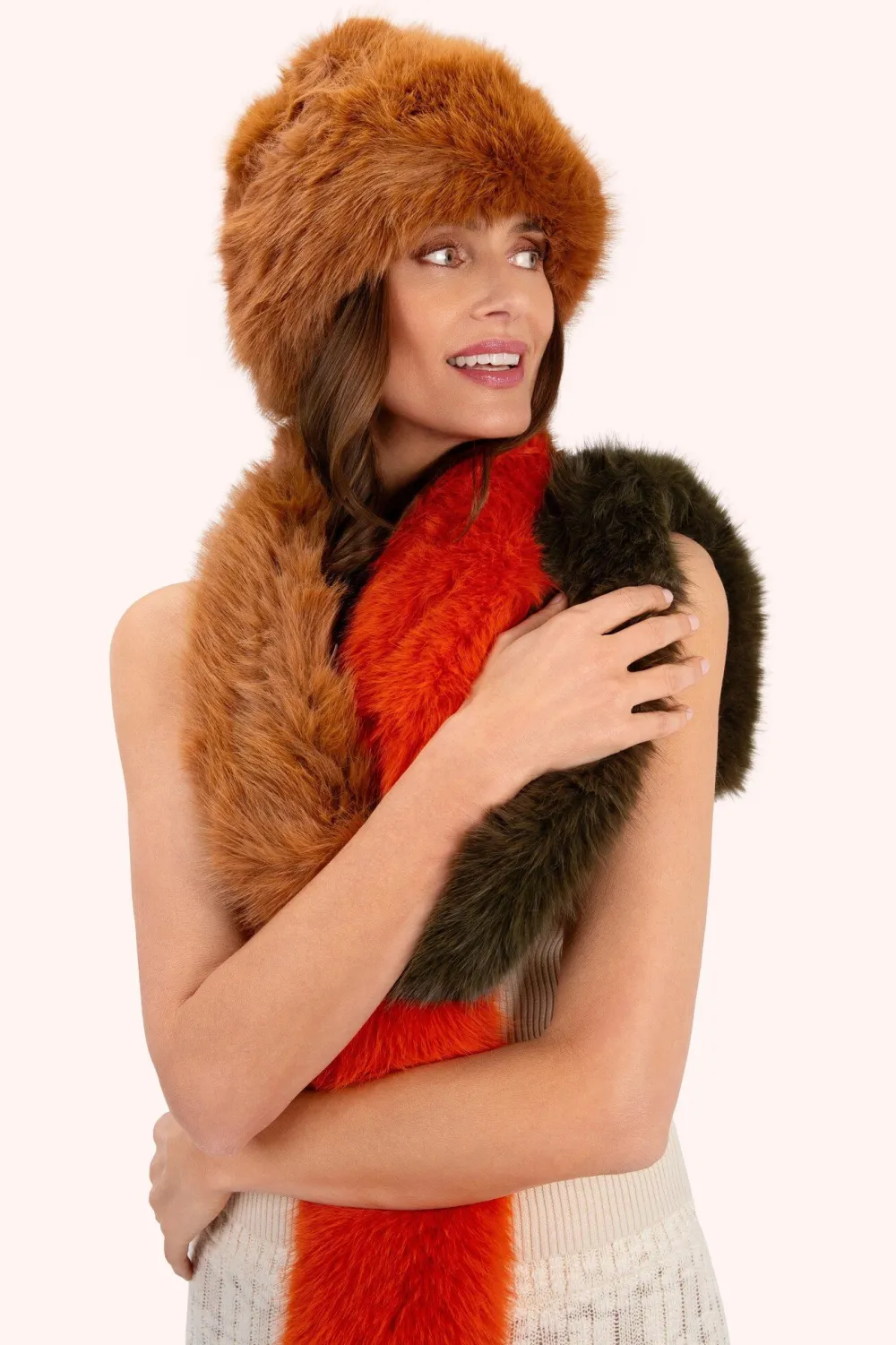 Powder UK Scarves & Wraps|Elsa 3-tone Scarf (Tangerine, Mocca, Olive)