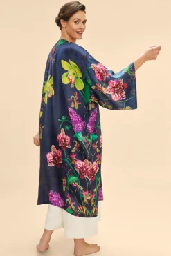 Powder UK Robes, Nightgowns & Dresses|Floral Evening Kimono Gown (Ink)