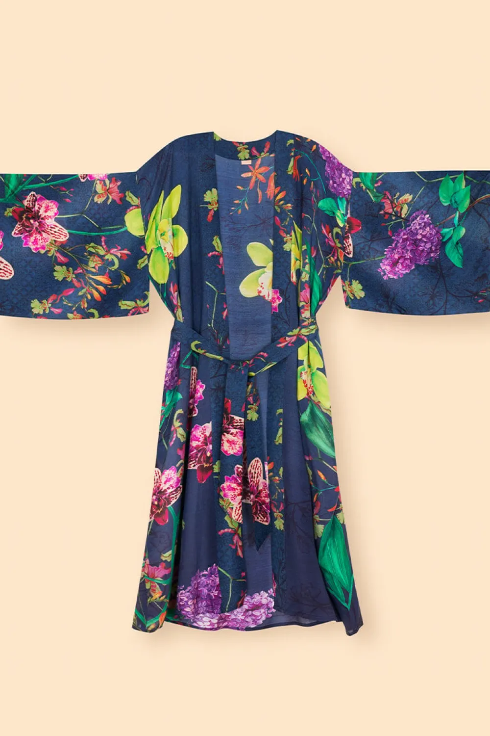 Powder UK Robes, Nightgowns & Dresses|Floral Evening Kimono Gown (Ink)