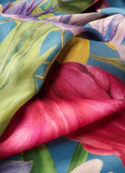 Powder UK Robes, Nightgowns & Dresses|Floral Study Denim Blue Kimono Gown