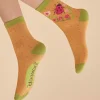Powder UK Socks|Ladybird in Mustard Women's Ankle Socks