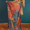Powder UK Scarves & Wraps|Luxurious Teal Forest Foliage Scarf