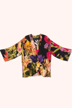 Powder UK Robes, Nightgowns & Dresses|Midnight Posy Mid-Length Kimono