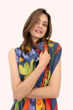 Powder UK Scarves & Wraps|Nordic Meadow Blue Print Scarf
