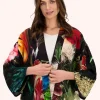 Powder UK Robes, Nightgowns & Dresses|Opulant Florals, Chocolate Mid-Length Kimono