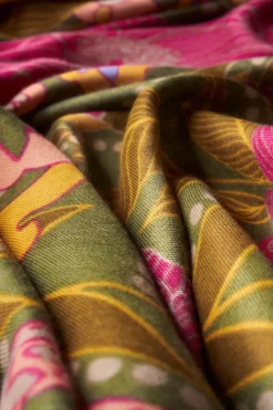 Powder UK Scarves & Wraps|Printed Folk Floral Roses Scarf (Olive)