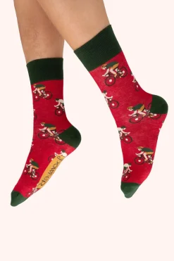 Powder UK Socks|Racing Bikes Tomato Men's Socks