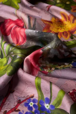 Powder UK Scarves & Wraps|Silk Whimsical Woodland Scarf (Lilac)