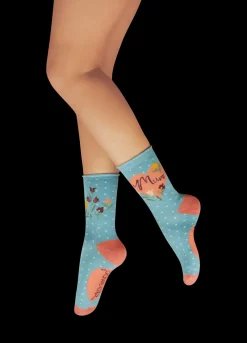 Powder UK Socks|Special Mum Denim Blue Ankle Sock