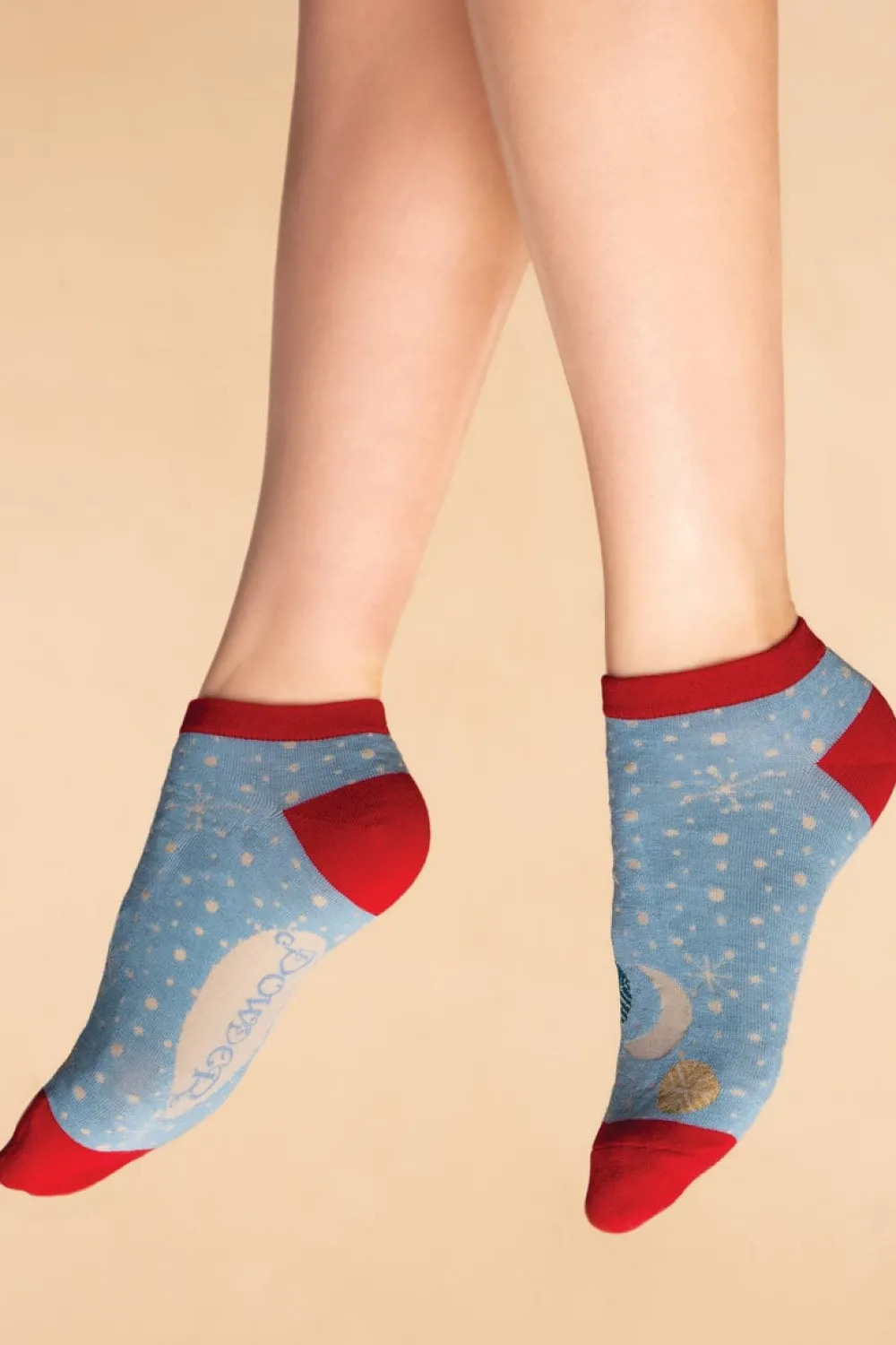 Powder UK Socks|Winters Night Women's Trainer Socks (Pale Blue)