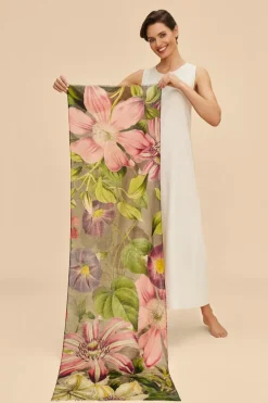 Powder UK Scarves & Wraps|Wool Wrap Oversized Botanicals Scarf (Slate)