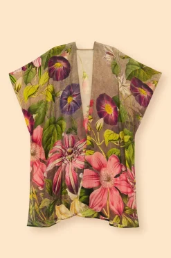 Powder UK Scarves & Wraps|Wool Wraparound Oversized Botanicals (Slate)
