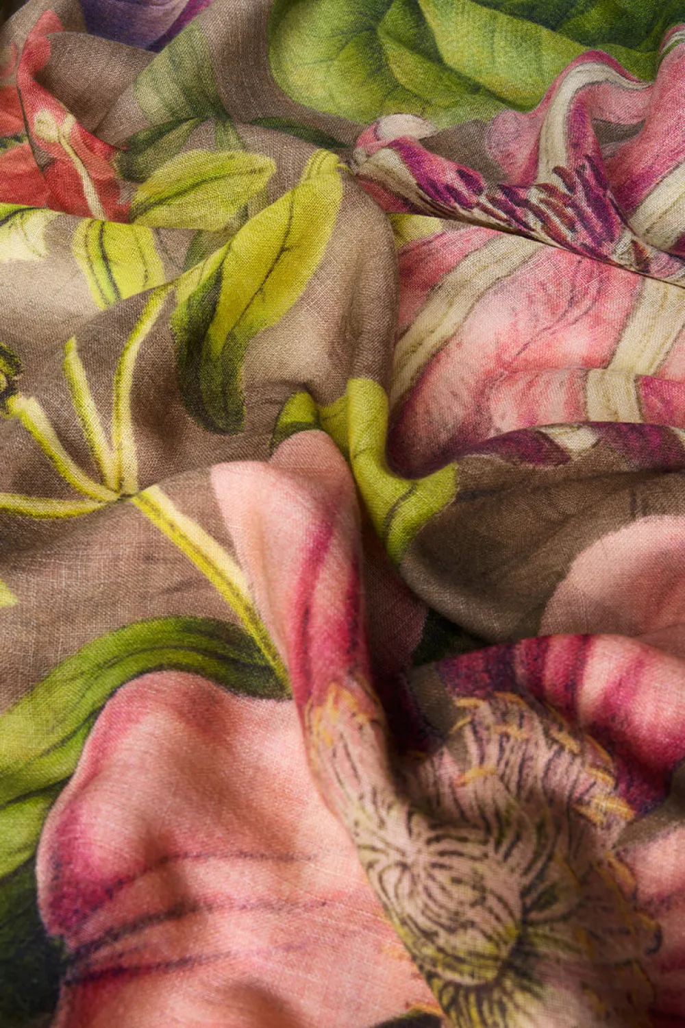 Powder UK Scarves & Wraps|Wool Wraparound Oversized Botanicals (Slate)