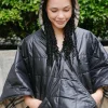 Rainwear & Umbrellas|Puffer Rain Jacket (Black & Plaid)