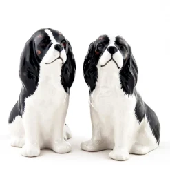 Quail Ceramics Quail Ceramics|Cavalier King Charles Spaniel Tricolor Salt & Pepper Shakers