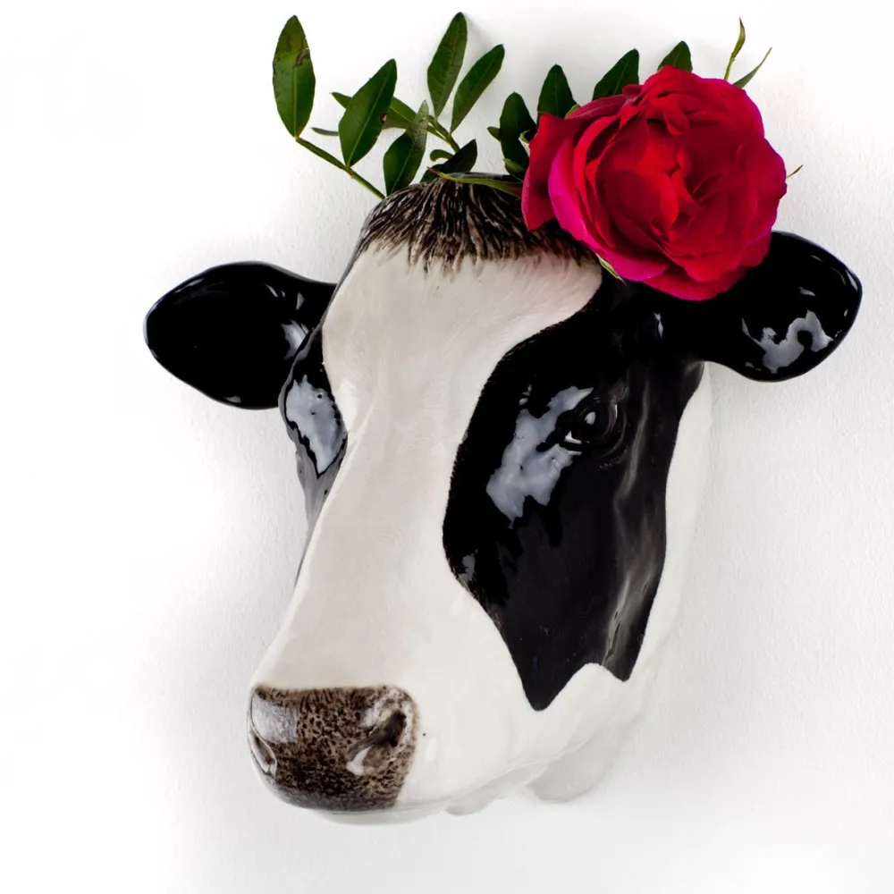 Quail Ceramics Vases|Wall Decor|Friesian Cow Wall Vase
