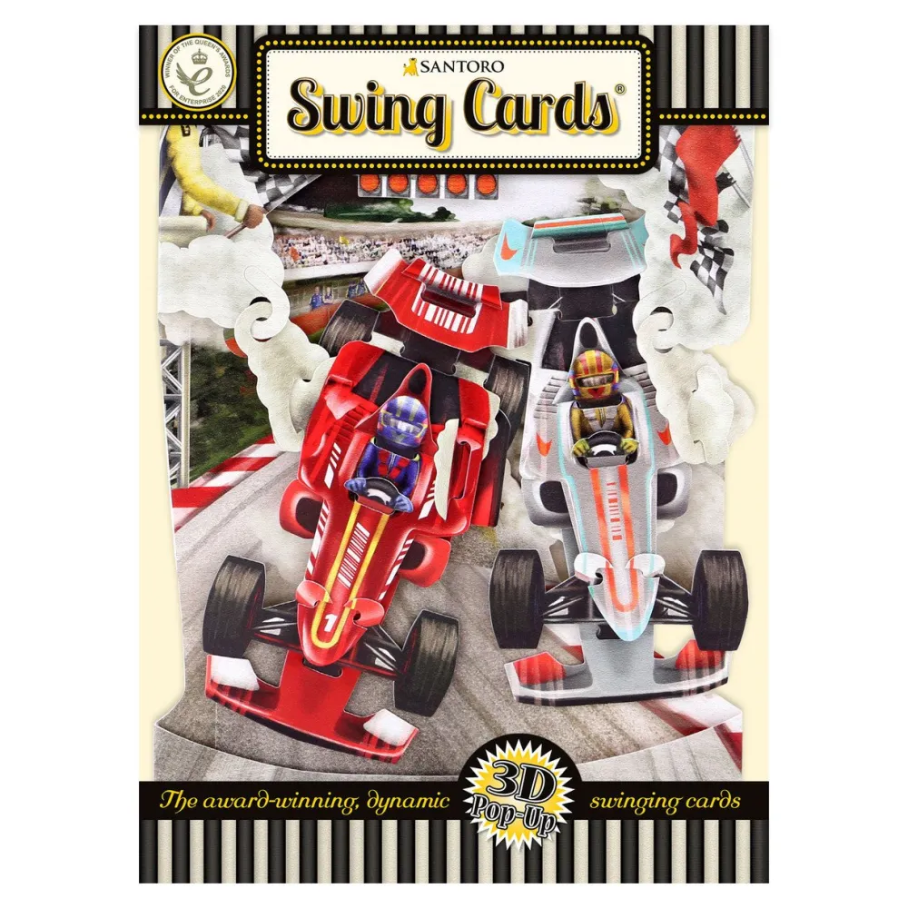 Greeting Cards|Racing Cars Swing Card
