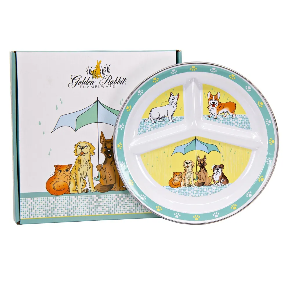 Children's Tabletop|Raining Cats & Dogs Toddler Plate