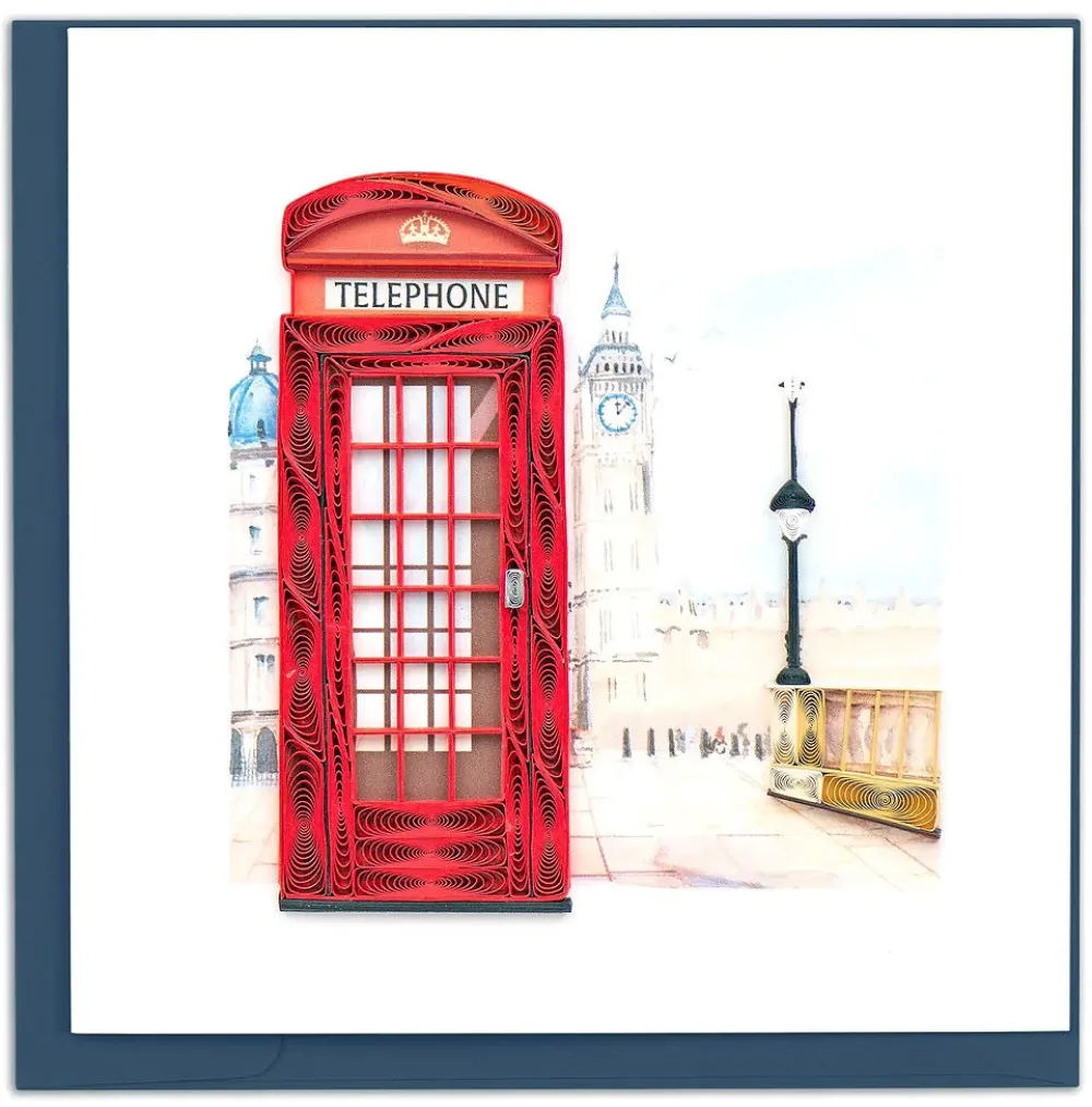 Greeting Cards|Red Telephone Booth Quilled Greeting Card