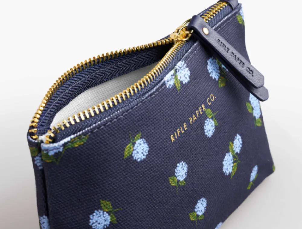 Rifle Paper Co. Bath Accessories|Hydrangea Small Zippered Pouch
