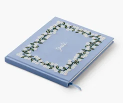 Rifle Paper Co. Journals & Other Stationery|Hydrangea Embroidered Fabric Guest Book