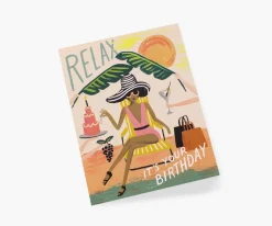 Rifle Paper Co. Greeting Cards|Relax Birthday Card