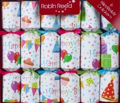 Robin Reed Children's Tabletop|Happy Birthday Party Crackers (Box of 6)