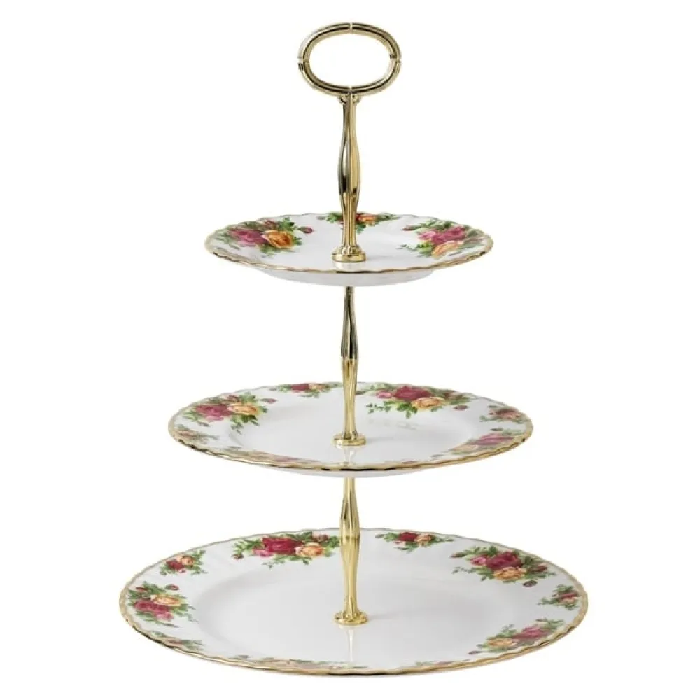 Royal Albert Serving Plates|Old Country Roses 3 Tier Cake Stand