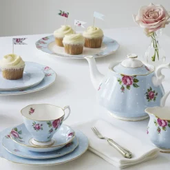 Royal Albert Teacups & Saucers|Polka Dot Blue Teacup & Saucer