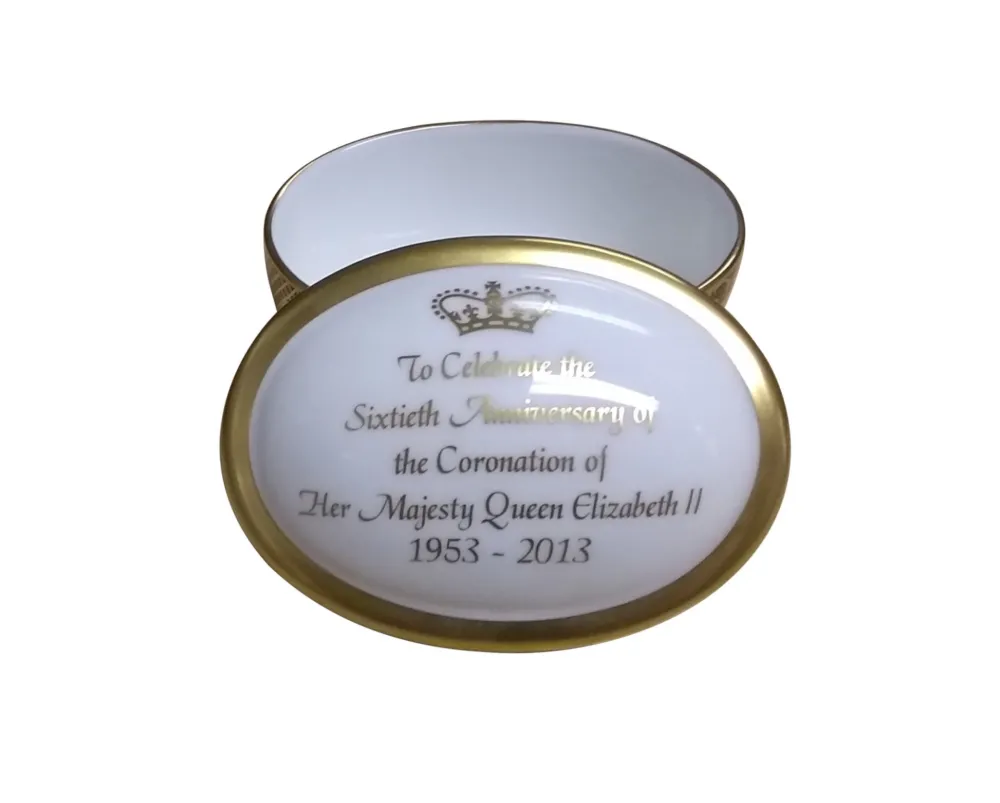 Royal Crown Derby Royal Crown Derby China|60th Anniversary Coronation Trinket Box