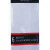 Handkerchiefs|Samuel Lamont Men's 6 White Satin Border Handkerchiefs
