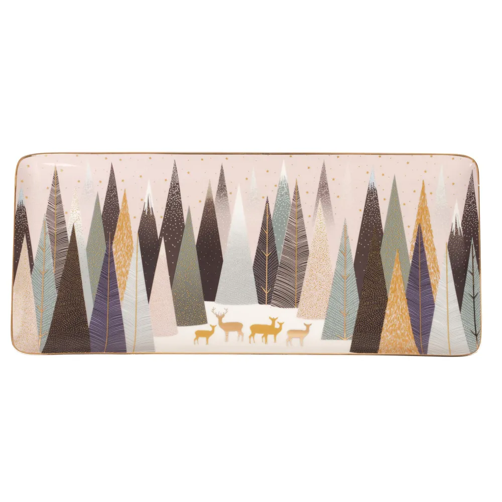 Sara Miller London Tea Trays|Sara Miller Frosted Pines Sandwich Tray